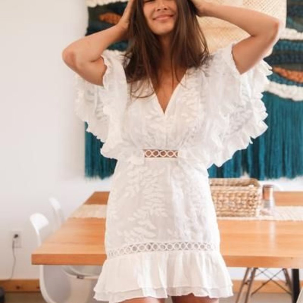 NATIVE DAUGHTERS White Floral Dress